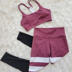 NEW - Mauve / Burgundy Activewear Set